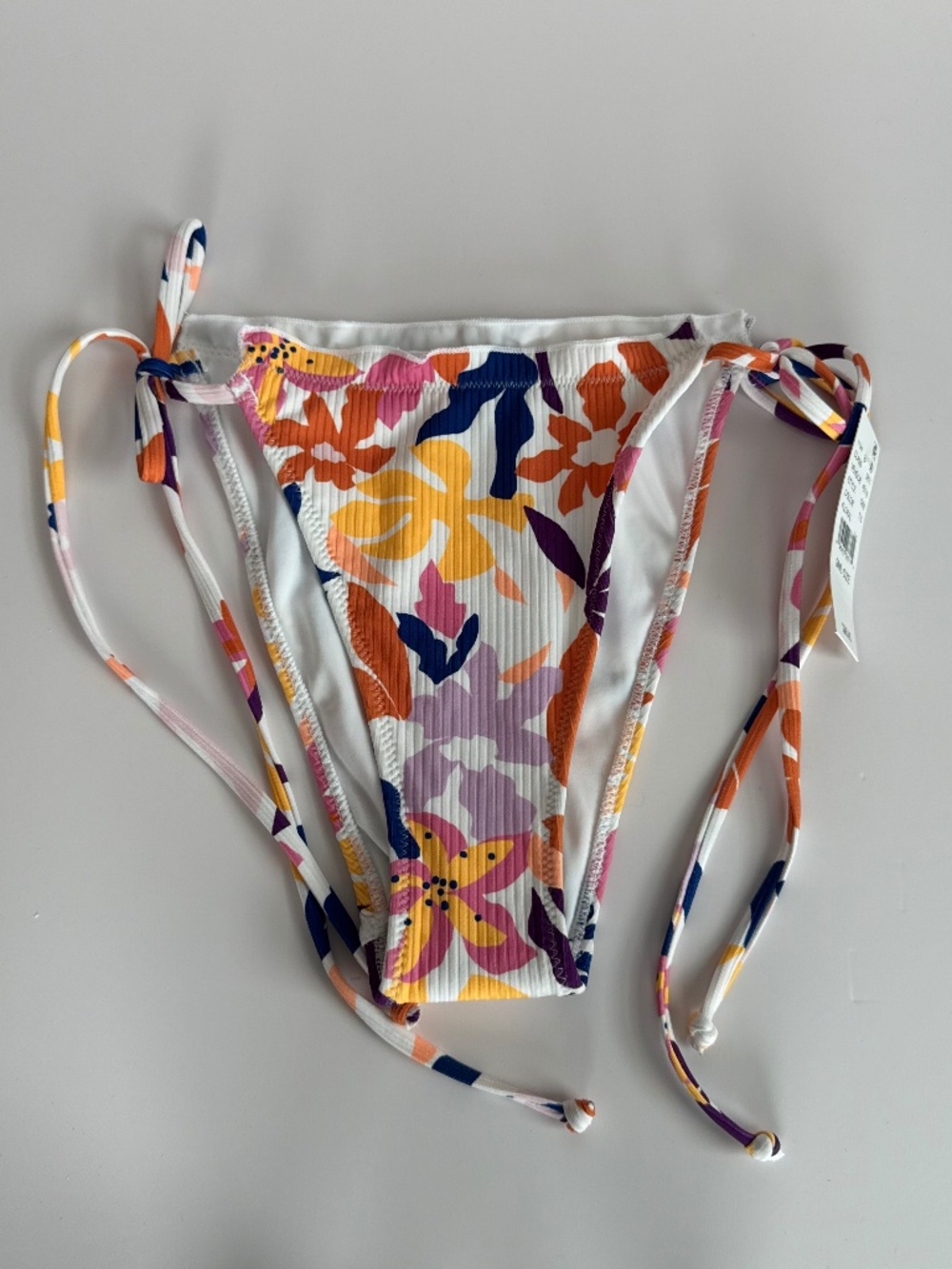 PacSun Floral Ribbed Side-Tie Bikini Bottom S NWT